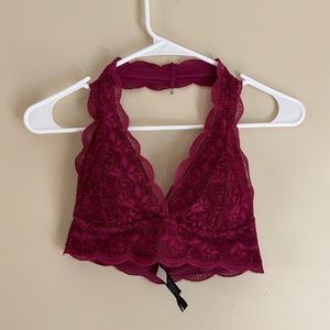 Aeropostale Live Love Dream Burgundy Lace Bralette, size S, like new condition